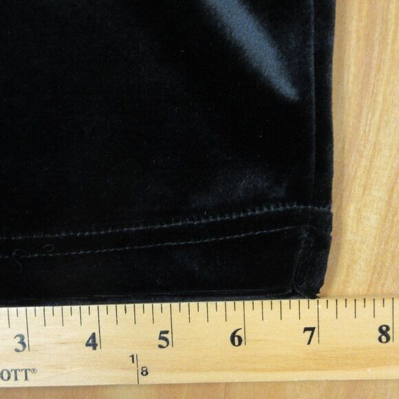 RUSS WOMAN Black Velour Pull On Pants Size 1X PETITE Elastic Waist Velvet Slacks - Picture 13 of 14